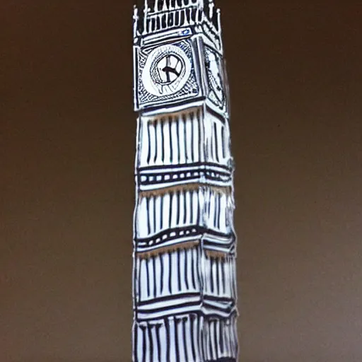 Image similar to modeling clay sculpture of big ben,