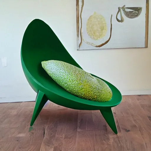 Image similar to An avocado chair