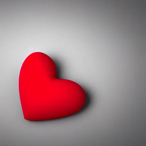 Image similar to 3d render of a badly formed red putty heart shape in the middle of a gray sheet of paper