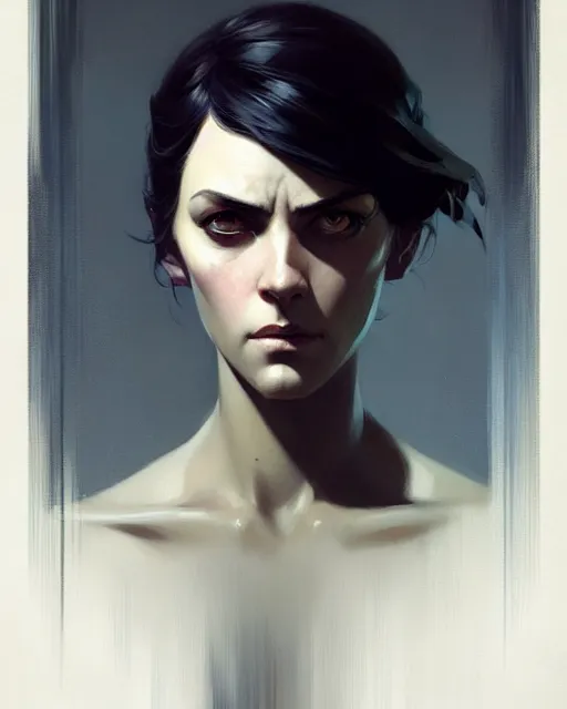 Prompt: masterpiece concept art, a beautiful highly detailed dishonored lady, emotional, cinematic moody colors, realistic shaded lighting poster by ilya kuvshinov, magali villeneuve, artgerm, jeremy lipkin and michael garmash and rob rey