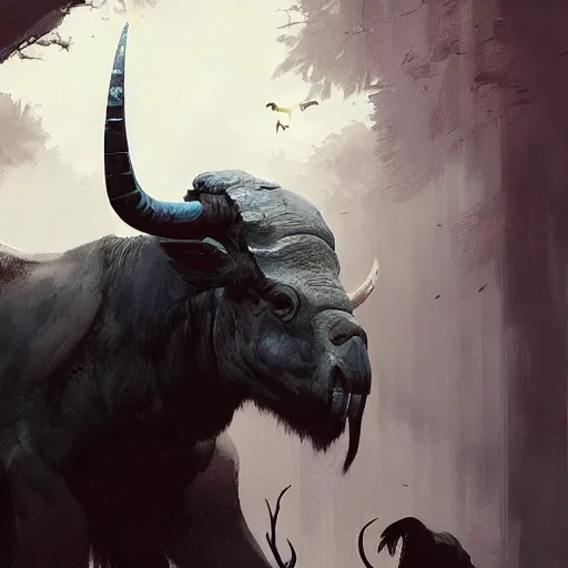 Prompt: 🐃🦅, Greg rutkowski, Trending artstation, cinematográfica, digital Art