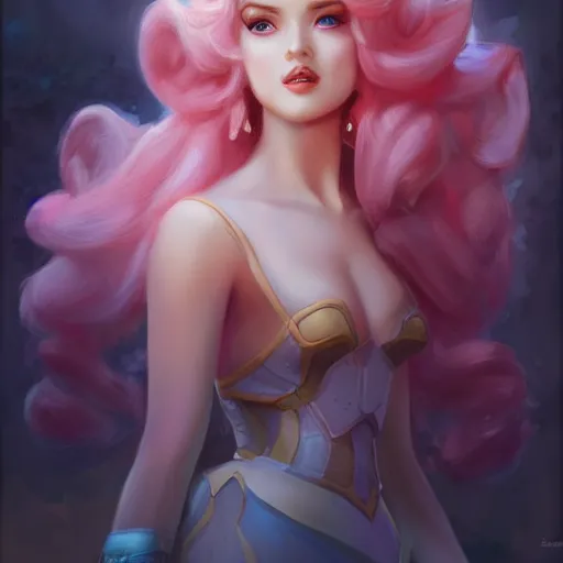 Image similar to princess peach as realistic human character art portrait, matte fantasy painting, deviantart artstation, by jason felix by steve argyle by tyler jacobson by peter mohrbacher, cinema c 9. 0