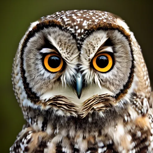 Image similar to beautiful furry owl portrait, furry girl owl