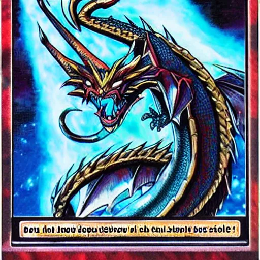 Image similar to yu - gi - oh card of a dragon