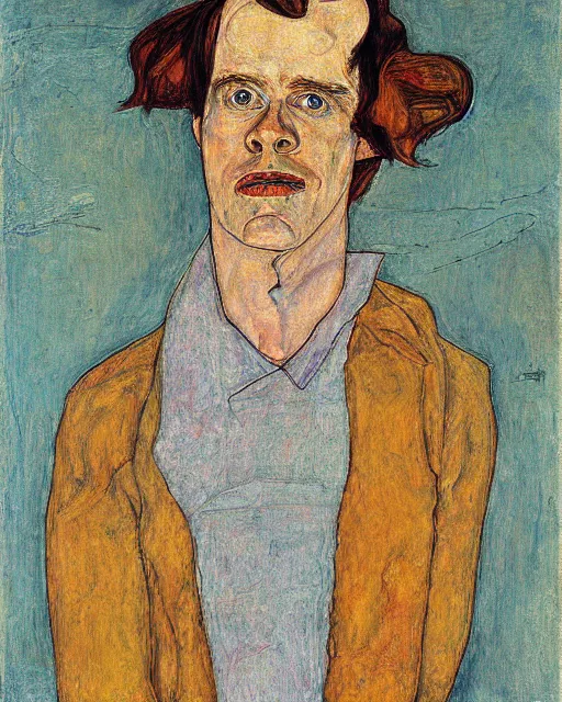 Prompt: a portrait of william h. macy by Egon Schiele