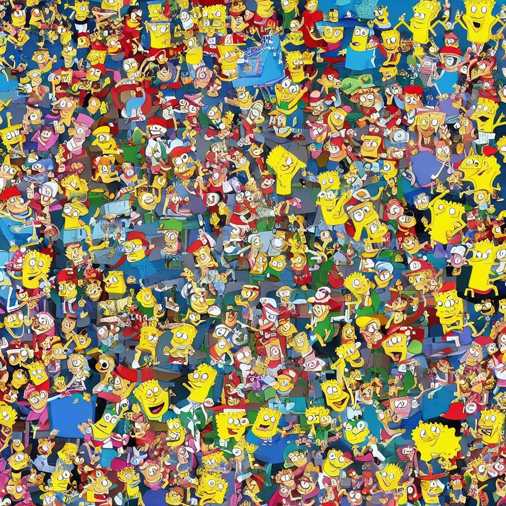 Prompt: where's waldo sponge bob