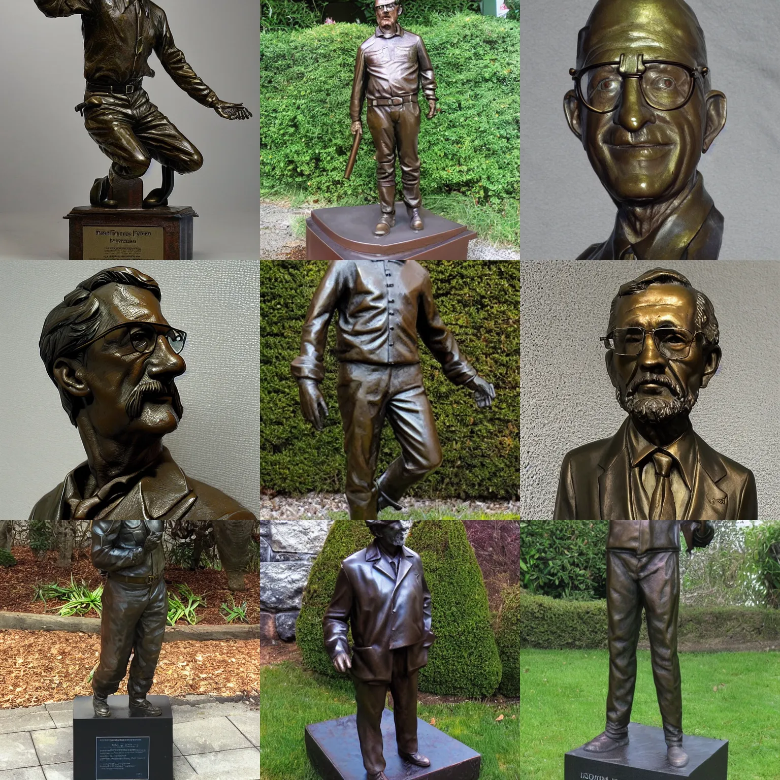 Prompt: bronze sculpture of john freeman who was gordon freeman's brother, saver of humens