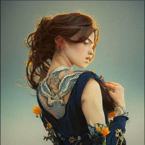 Image similar to kintsugi art on a women's back, ultra realistic illustration, alanis guillen, intricate, elegant, highly detailed, digital painting, artstation, concept art, smooth, sharp focus, illustration, art by artgerm and greg rutkowski and alphonse mucha