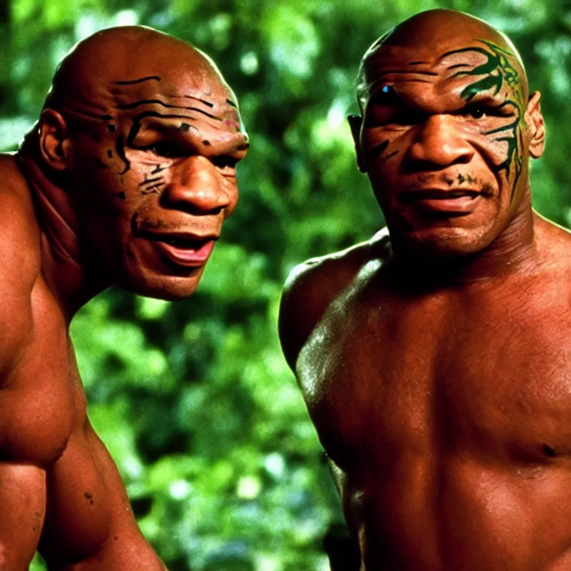 Prompt: mike tyson starring in the movie troll 2, movie still 8 k,