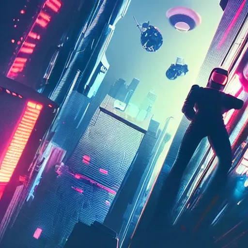 Image similar to professional closeup photo of astronaut from low angle shot with cyberpunk city on background, synthwave, blade runner, hyperrealistic masterpiece, trending on artstation, cgsociety, kodakchrome, golden ratio, cinematic, composition, beautiful lighting, hyper detailed, sharp focus, octane render, 4 k, unreal engine