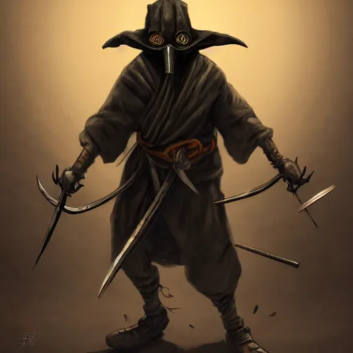 Image similar to plague doctor samurai, dynamic lighting, fantasy concept art, trending on art station, stunning visuals, creative, cinematic, ultra detailed, extreme detailed, 8 k, detailed