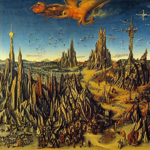 Image similar to this is hell, oil painting by albrecht altdorfer