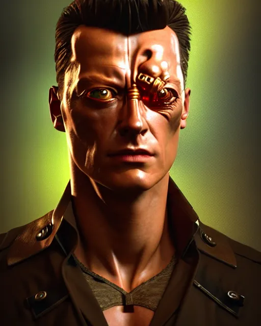 Prompt: steampunk portrait of the t 1 0 0 0 from terminator, au naturel, hyper detailed, digital art, trending in artstation, cinematic lighting, studio quality, smooth render, unreal engine 5 rendered, octane rendered, art style by klimt and nixeu and ian sprigger and wlop and krenz cushart.