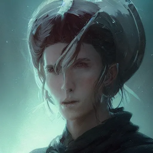 Prompt: Portrait of a young wizard, epic, ominous, cinematic, art by artgerm and greg rutkowski, trending on artstation.