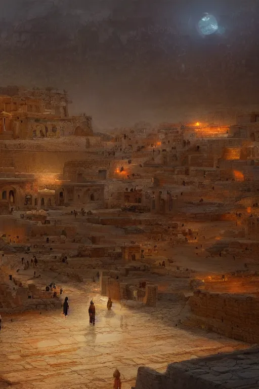 Image similar to ancient city of gyza at the time of the pharaohs, intricate, elegant, volumetric lighting, digital painting, highly detailed, artstation, sharp focus, illustration, concept art, ruan jia, steve mccurry