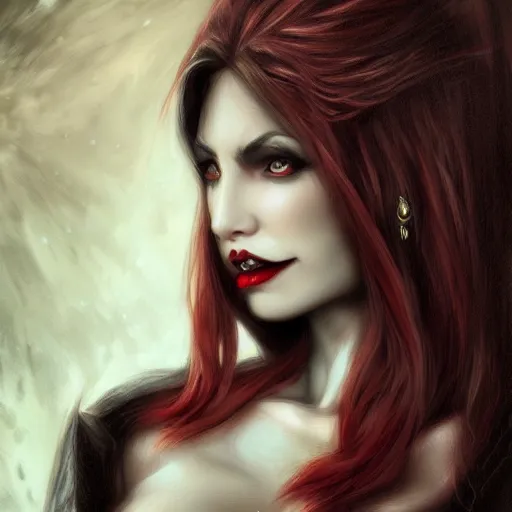 Image similar to the vampire woman portrait, fantasy art, concept art, photorealistic, highly detailed, -H 1000