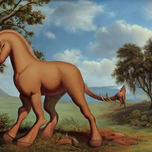 Image similar to the magdeberg unicorn, paleoart,