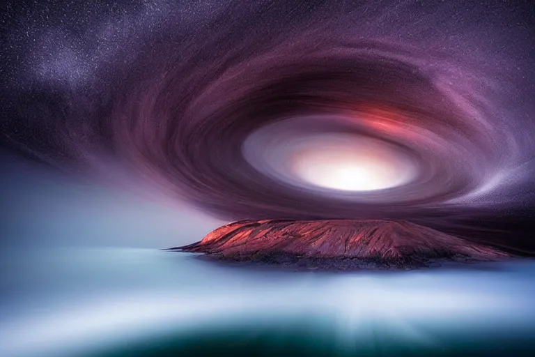 Image similar to a black hole, swirling flows of energy, dramatic lighting, marc adamus