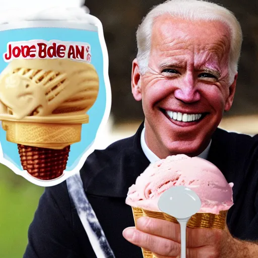 Image similar to ice cream with the face of Joe Biden