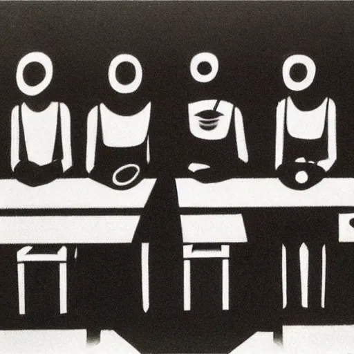 Prompt: Bauhaus artwork The last supper