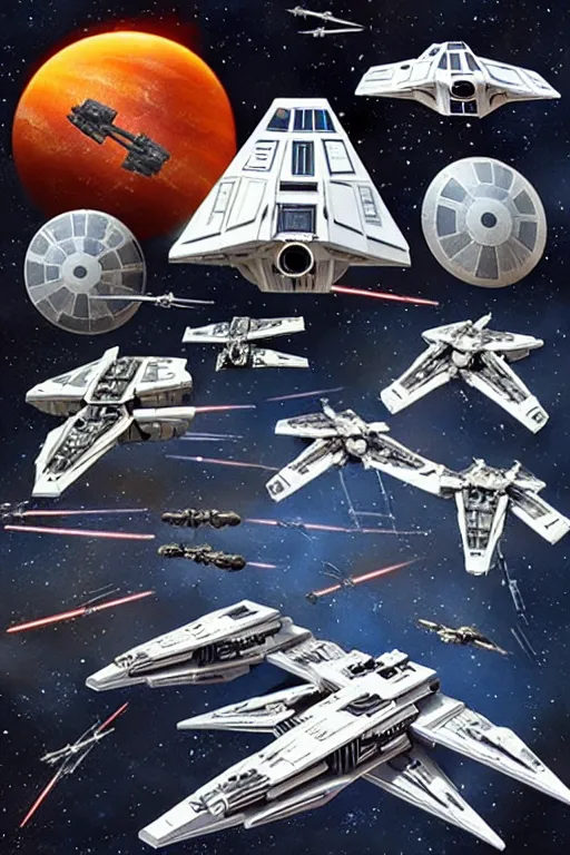 Image similar to starwars space battle, tie fighter, x-wing, star destroyer, Death Star