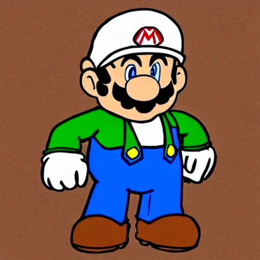 Image similar to super mario with the face of walter white