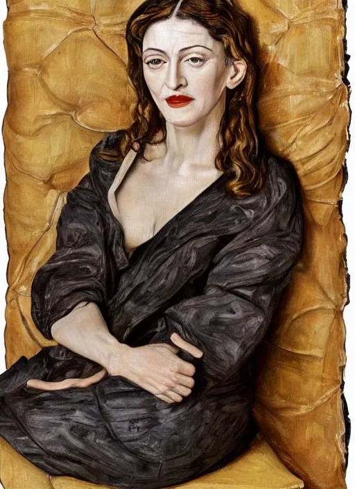 Prompt: Madonna, painted by Lucian Freud, highly detailed, 8k