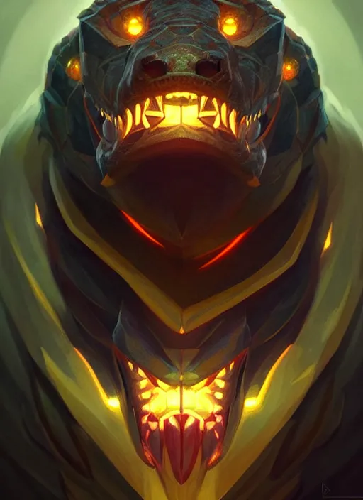 Image similar to symmetry!! portrait of renekton, league of legends, glowing lights!! intricate, elegant, highly detailed, digital painting, artstation, concept art, smooth, sharp focus, illustration, art by artgerm and greg rutkowski and alphonse mucha