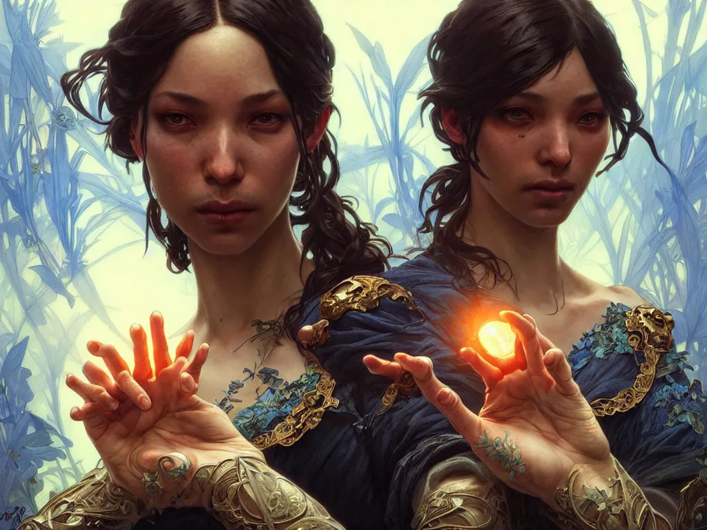 Image similar to crip gang member throwing up gang signs ultra realistic, concept art, intricate details, eerie, highly detailed, photorealistic, 8 k, unreal engine. art by artgerm and greg rutkowski and magali villeneuve and alphonse mucha