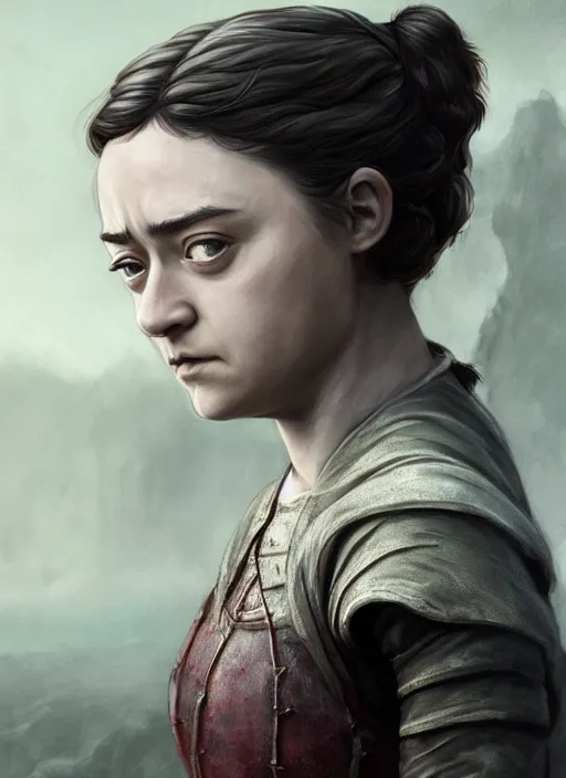 Image similar to arya stark, game of thrones, super highly detailed, professional digital painting, concept art, smooth, sharp focus, no blur, no dof, extreme illustration, unreal engine 5, photorealism, hd quality, 8 k resolution, cinema 4 d, 3 d, beautiful, cinematic, art by artgerm and greg rutkowski and alphonse mucha and loish and wlop