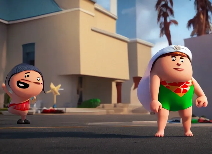 Image similar to captain underpants ( cartoon ) as a real person, 8 k, high definition, photo realistic, octane render