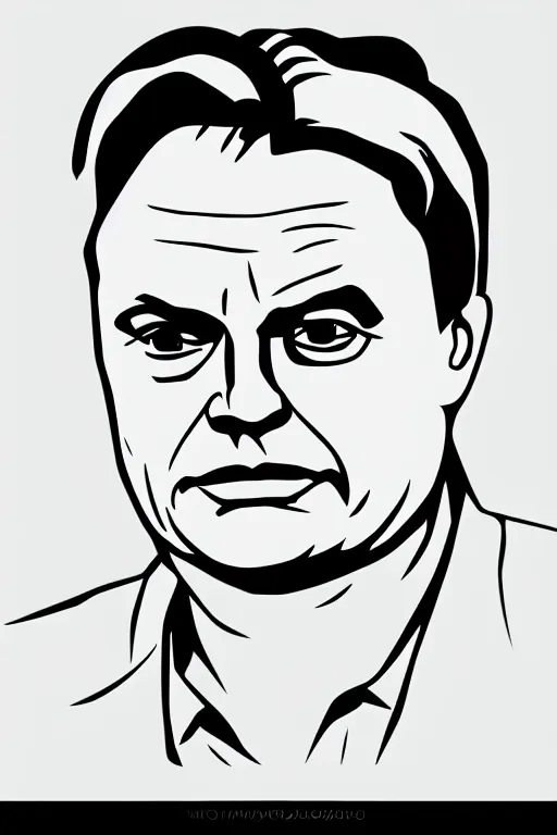 Image similar to minimalist viktor orban, illustration, vector art