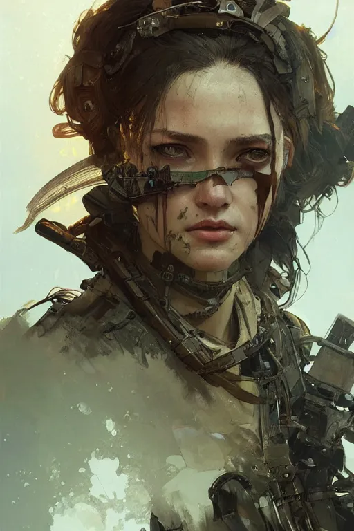 Prompt: A full portrait of a beautiful post apocalyptic commando, intricate, elegant, highly detailed, digital painting, artstation, concept art, smooth, sharp focus, illustration, art by Krenz Cushart and Artem Demura and alphonse mucha