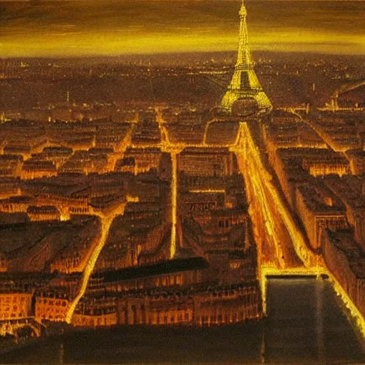 Image similar to paris in 1 9 3 0 at night, renaissance painting, ultra details