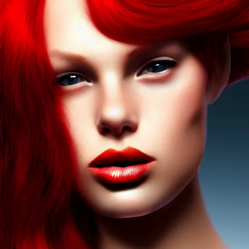 Image similar to a stunning upper body portrait of a beautiful woman, her hair is red hot fire, by marvel comics, digital art, trending on artstation