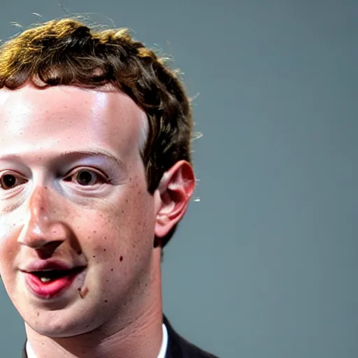 Prompt: mark zuckerberg with mouths instead of eyes