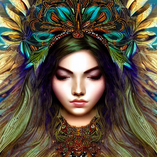 Prompt: sensual goddess of nature, love and life, art digital, artwork, fantasy, highly detailed face