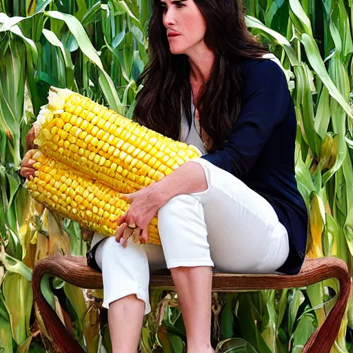 Image similar to jennifer connelly as a corn chair