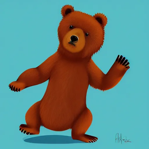 Image similar to digital illustration of a bear bely dancing, deviantArt, artstation, artstation hq, hd, 4k resolution