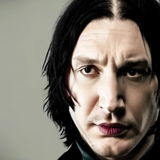 Image similar to Tom Hardy as Severus Snape, portrait, photography