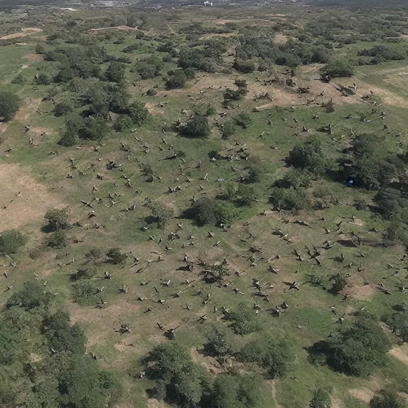 Image similar to “Drone footage of a medieval battle field”