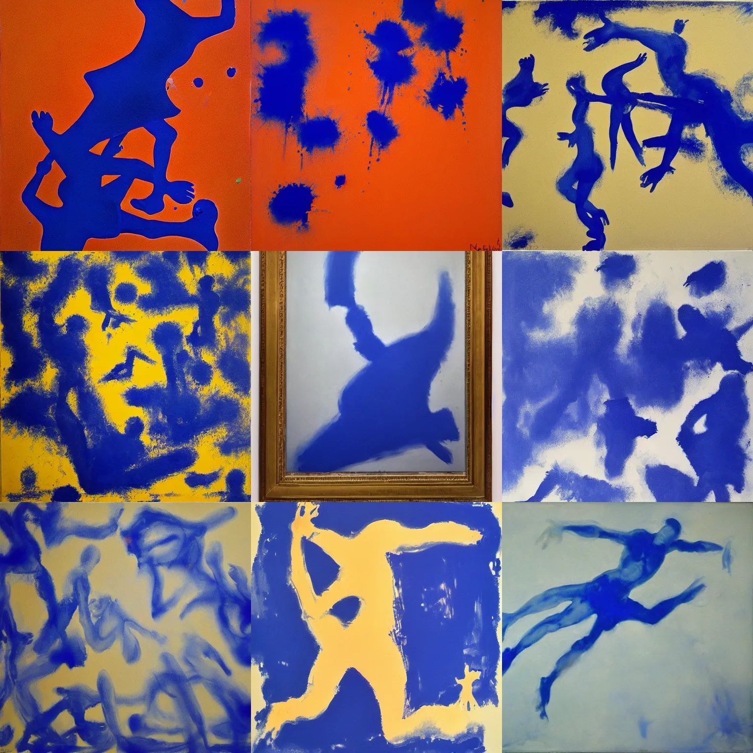 Prompt: painting by yves klein