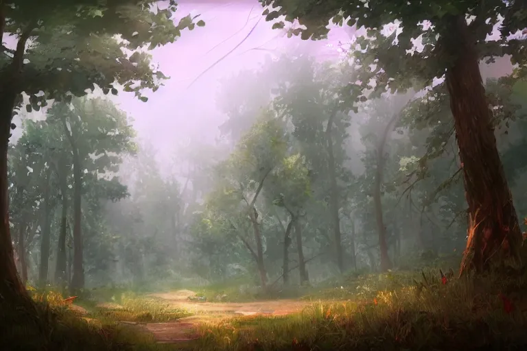 Image similar to lush forest, concept art trending on artstation,