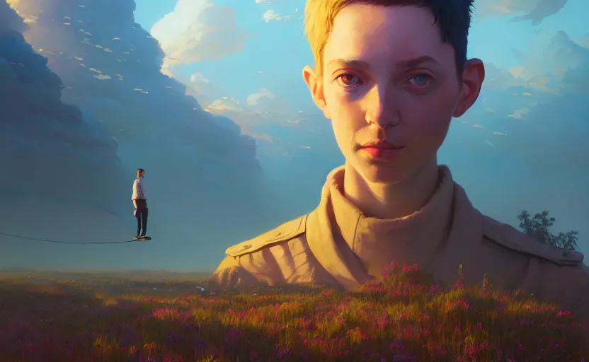 Image similar to highly detailed surreal vfx portrait of ukraine currently, stephen bliss, unreal engine, greg rutkowski, loish, rhads, beeple, makoto shinkai and lois van baarle, ilya kuvshinov, rossdraws, tom bagshaw, global illumination, detailed and intricate environment