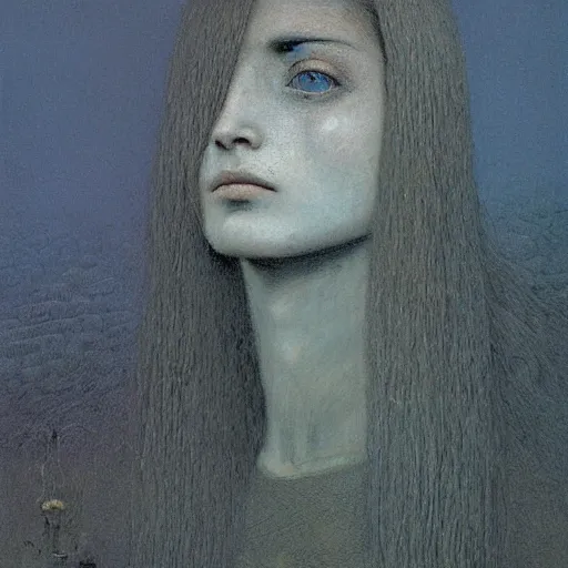 Prompt: portrait of knight girl by Beksinski