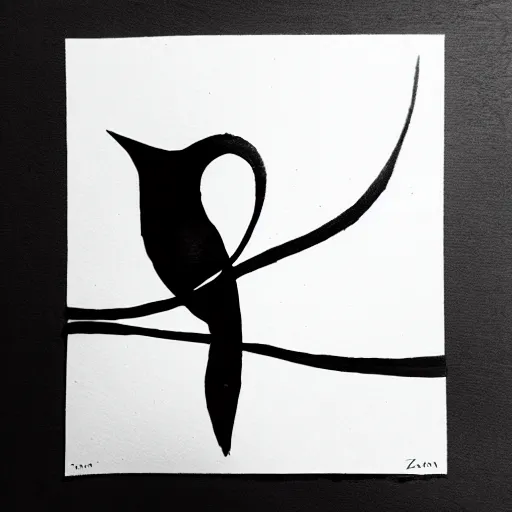 Image similar to zen bird ink