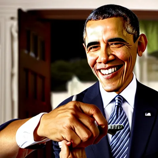 Image similar to obama holding a knife towards the camera