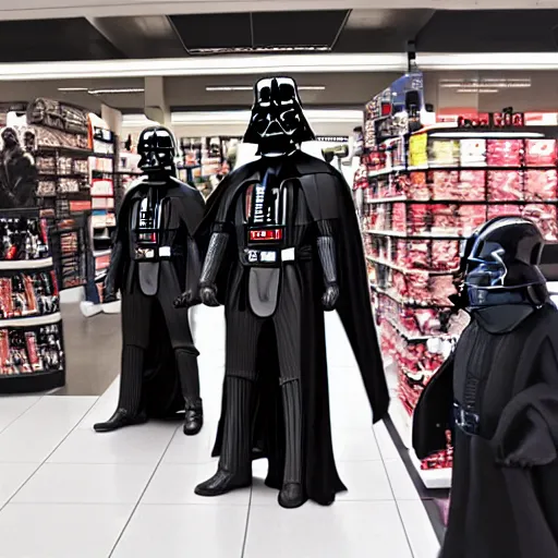 Image similar to I saw darth vader shopping yesterday