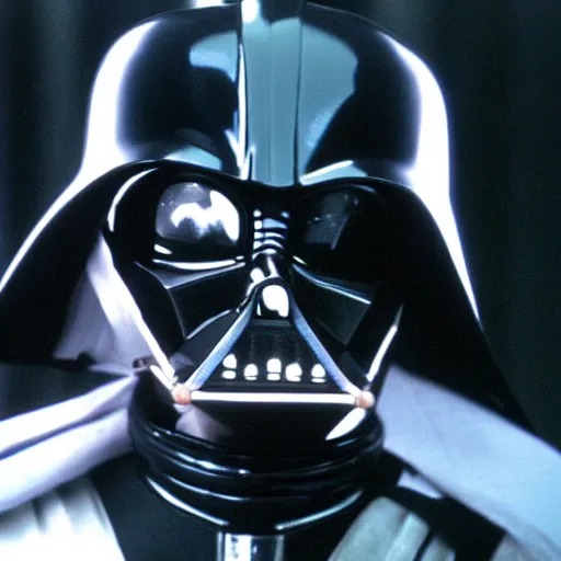 Prompt: A film still of Michael Jackson as Darth Vader without his mask from Star wars realistic,detailed,close up