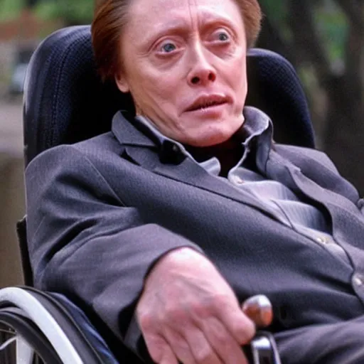 Prompt: Christopher Walken as Stephan Hawking